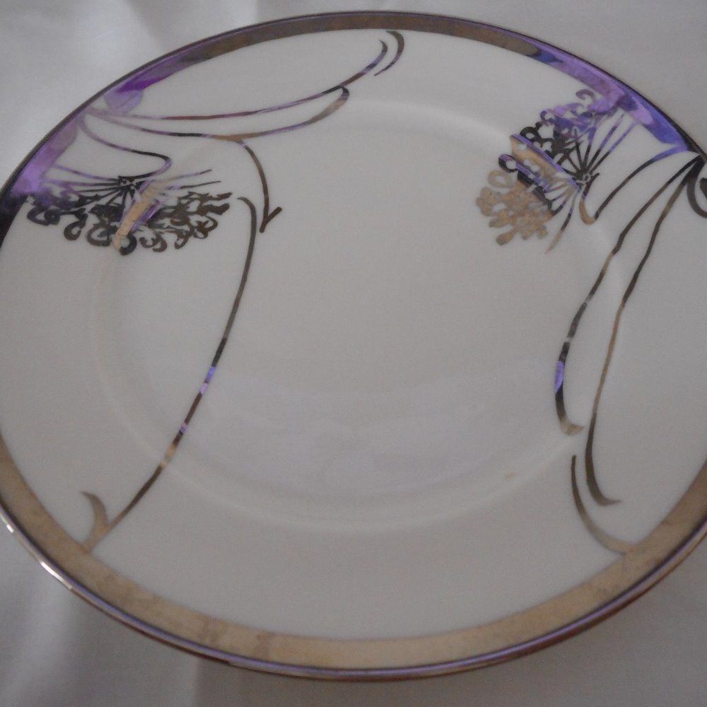 Bread Butter plate Floral Platinum K&A Krautheim